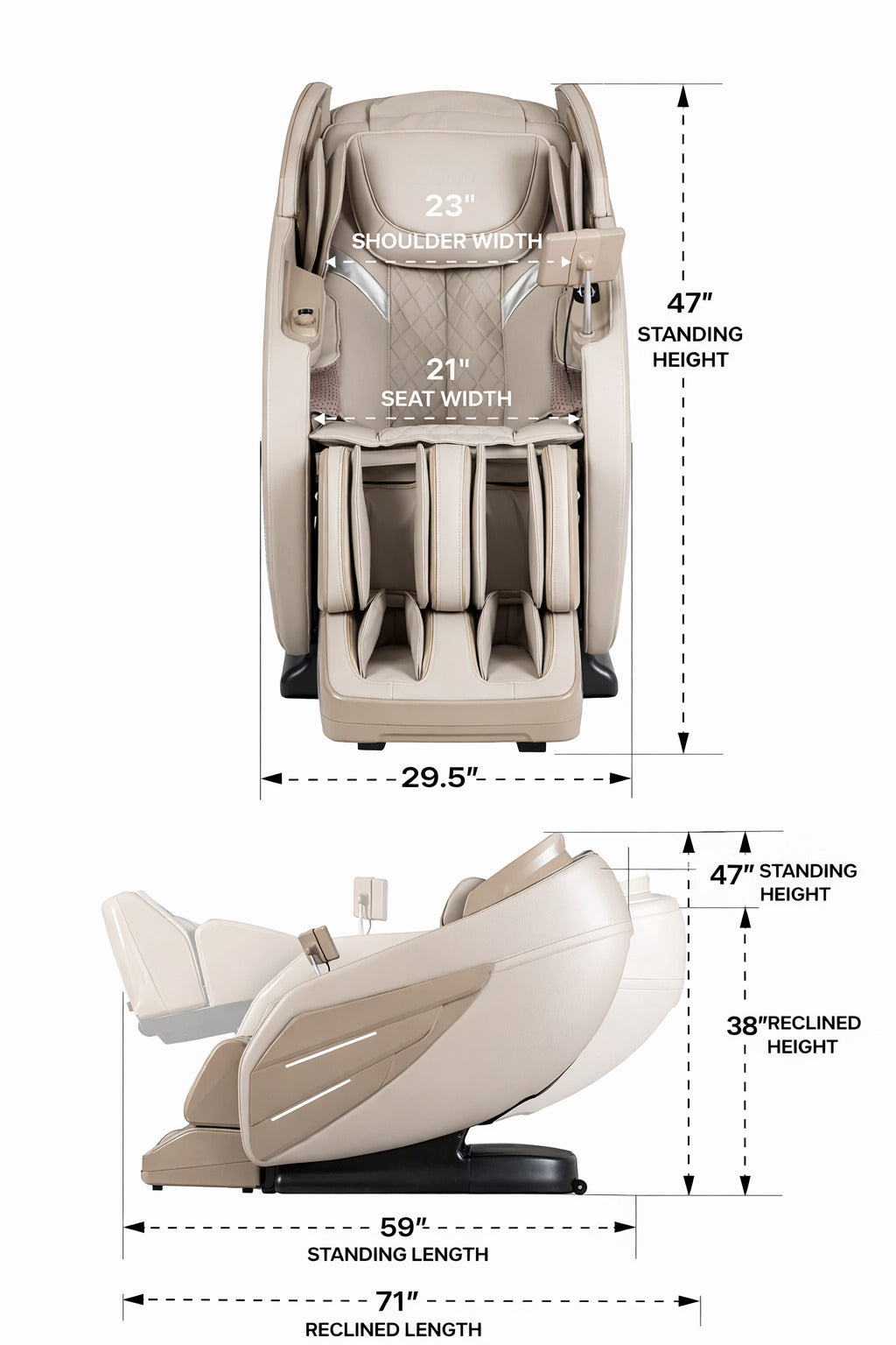 Osaki Champ II Dimensions