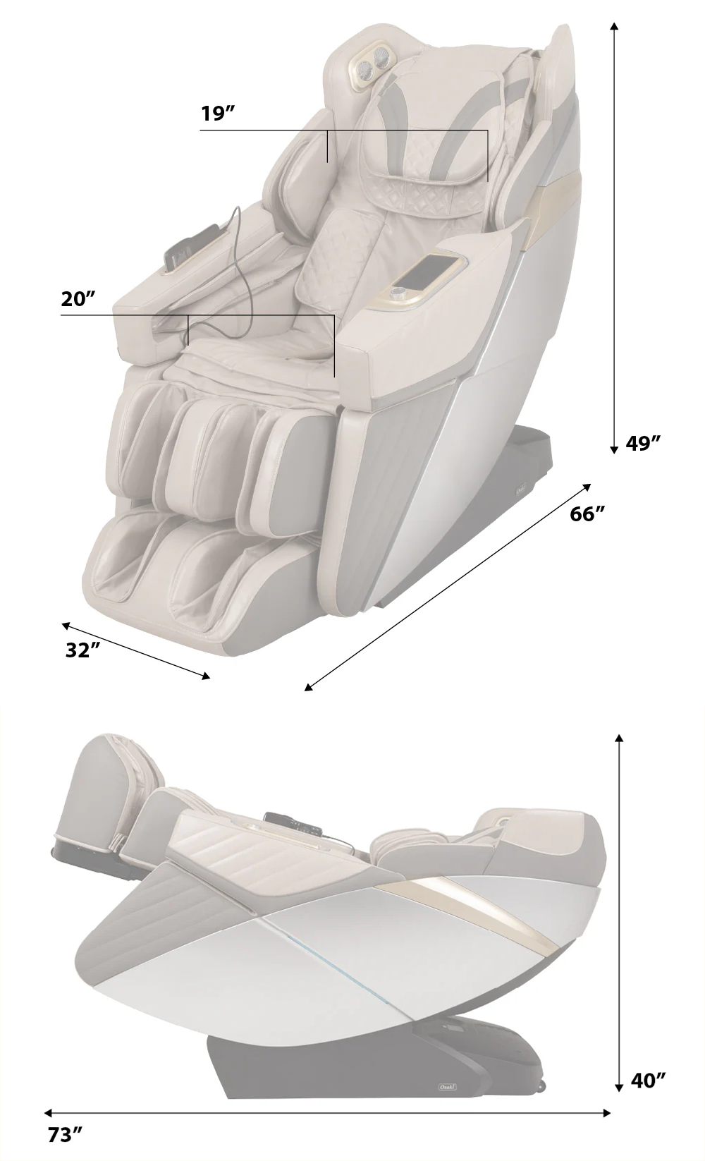 Osaki OS-3D Hamilton LE Dimensions